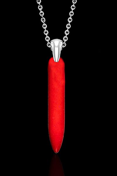Tesbih Atölyesi Certified Tooth Red Coral Stone Necklace - Unpainted