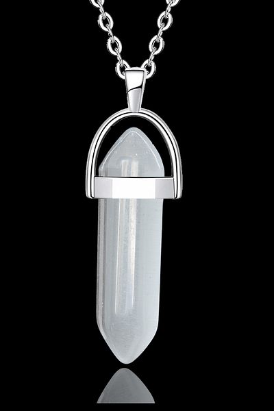 Tesbih Atölyesi Certified Nail Model Natural Selenite Stone Necklace (1ST QUALITY)