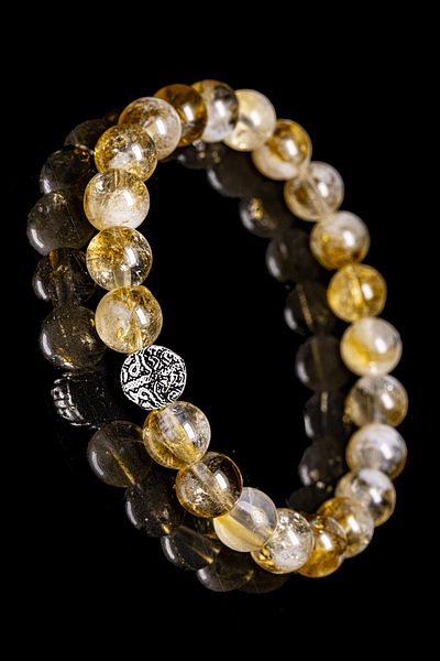 Tesbih Atölyesi Aaa+ Quality Citrine Stone Bracelet - Silver Apparatus, Certified