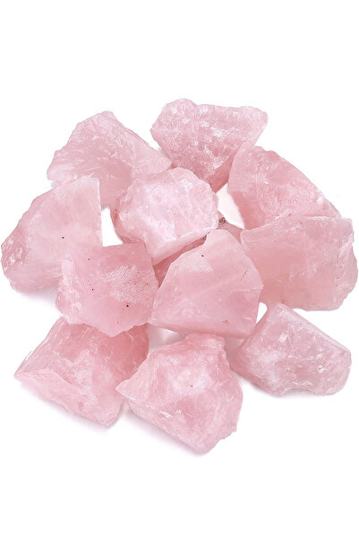 Tesbih Atölyesi Sertifikalı Ham Işlenmemiş Doğal Pembe Kuvars Taşı Kütle (4-5 Cm)