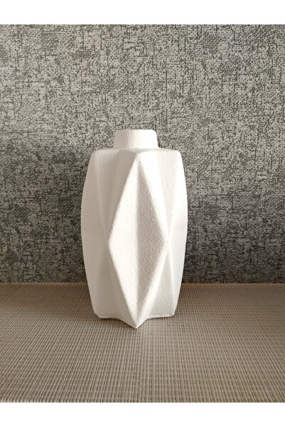 stone powder decorative مزهرية بامباس أنيقة بنمط هندسي