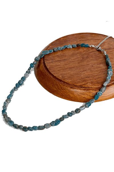 Tesbih Atölyesi Certified Amorphous Cut Apatite Stone Women's Necklace - 1st quality