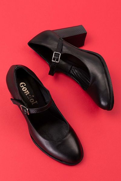 Gondol Pantofi cu toc confortabil din piele naturală de damă anl.2146