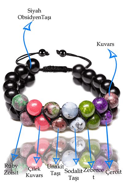Tesbih Atölyesi Certified Capricorn Natural Stone Bracelet - Macrame