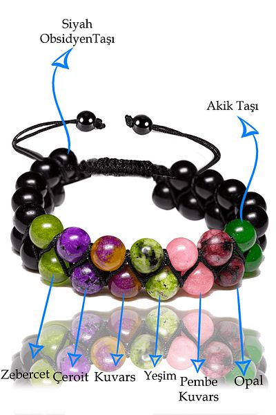 Tesbih Atölyesi Certified Cancer Natural Stone Bracelet - Macrame