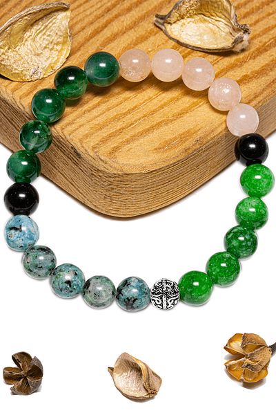 Tesbih Atölyesi Certified Taurus Natural Stone Bracelet - With Silver Device