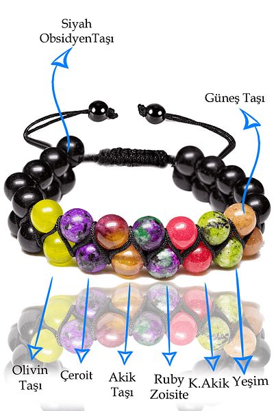 Tesbih Atölyesi Certified Aries Natural Stone Bracelet - Macrame