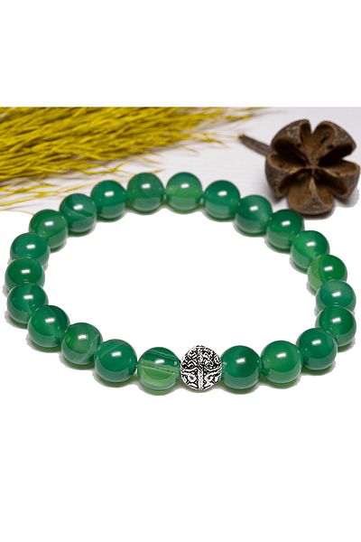 Tesbih Atölyesi Certified Jade Bracelet - With Silver Device