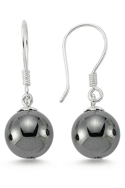 Tesbih Atölyesi Certified Hematite Stone Natural Stone Earrings (blood Stone)