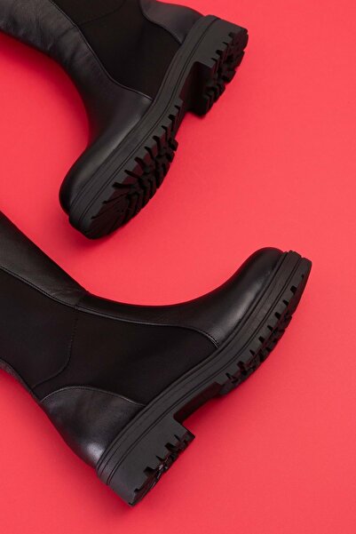 Gondol Hakiki Deri Arkası Latikli Esnek Binici Çizme Anl.2708