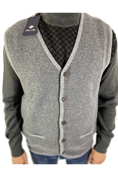dcn giyim 1985 Ateş Double Knitted Wool Vest-2702