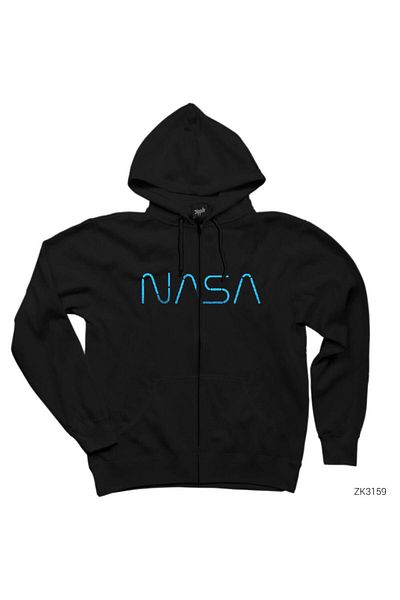 Z zepplin Φούτερ Nasa Lite μαύρο με φερμουάρ με κουκούλα