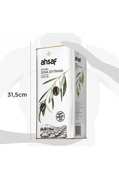 Ahsaf Soğuk Sıkım Natürel Sızma Zeytinyağı 5l -teneke (2'Lİ EKONOMİK PAKET)