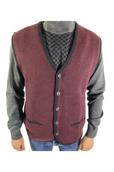 dcn giyim 1985 Ateş Double Knitted Wool Vest-2702