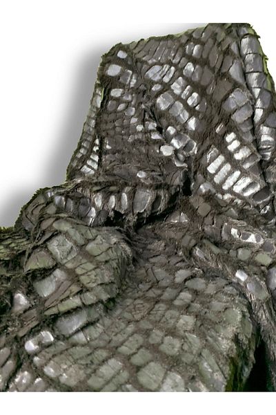 PLUSH STUDIO Zp Croco, καφέ βελούδινο ύφασμα χωρίς τρίχες 100x150cm Σάλι καναπέ για το σπίτι με στάμπα