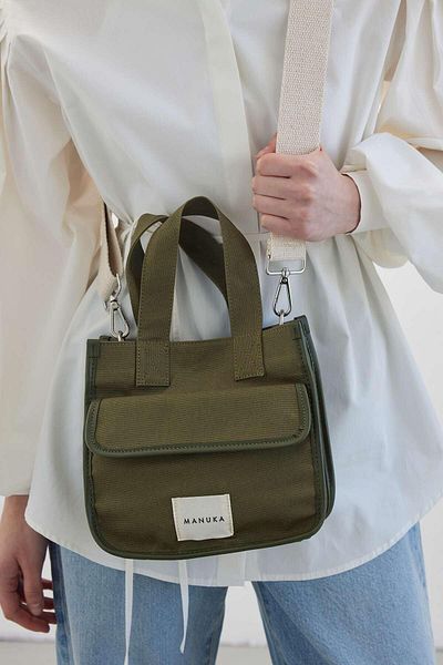 Manuka MINITASCHE AUS CANVAS MIT TASCHENDETAILS KHAKI