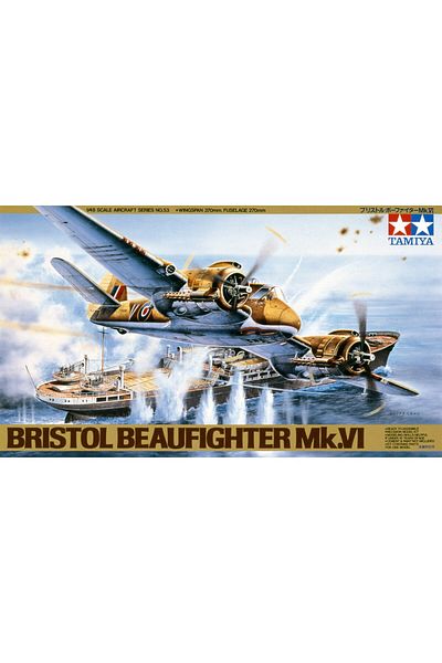 TAMIYA 1/48 Bristol Beaufighter Mk.VI Plastic Aircraft Model Kit, Disassembled Hobby Set