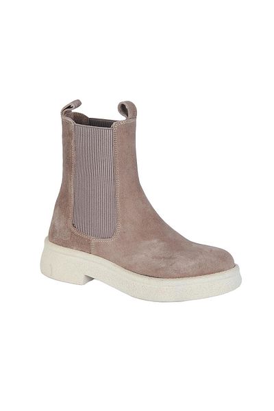 Bulldozer 240524   Γυναικείες Flat Μπότες Mink Suede 100% Leather