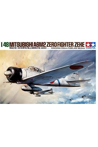 TAMIYA 1/48 A6M2 Type 21 Zero Fighter Plastic Aircraft Utility Kit, Disassembled Hobby Set