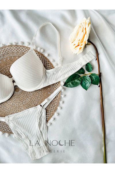 La Noche Lingerie Γυναικείο Σετ εσώρουχο σουτιέν με βασικό λευκό σουτιέν