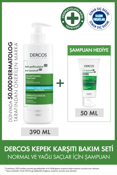 Vichy Dercos Kepek Karşıtı Bakım Seti (Normal/Yağlı Saçlar)
