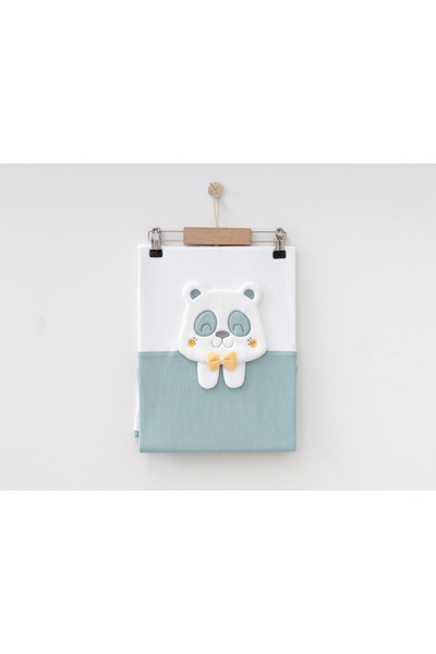 nc gift بطانية قطنية لطيفة للأطفال مطرزة بطبقة مزدوجة من القطن الممشط من Pand...