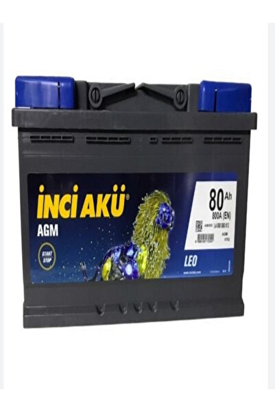 İnci 12v 80 Amper Agm Start-stop Inci Akü. Güncel-yeni Üretim.!!