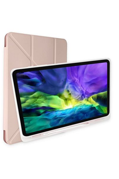 AQUA AKSESUAR Xiaomi Redmi Pad Compatible Case with Pen Compartment and Sleep Mode Smart Case - Rose Gold