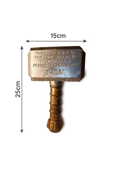İN3DEX Thor'un Çekici Mjolnir Marvel Koleksiyonluk Büyük Boy 25x15cm Figür