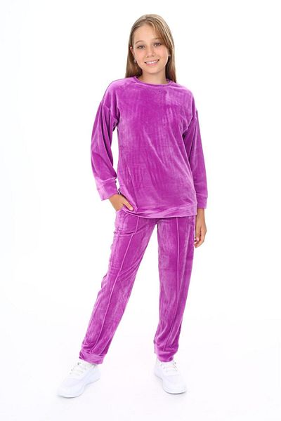 nç nural 6-8-10-12-14-16 Velvet Tracksuit Set