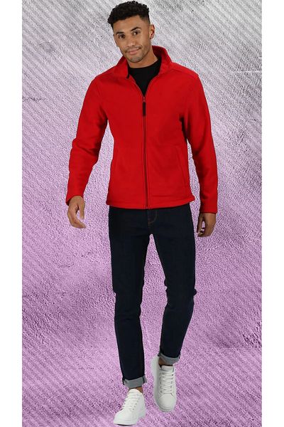 VİZYON İKRA Men's Stand Collar Cold Resistant Zippered Regular Fit Standard Cut Fleece Cardigan