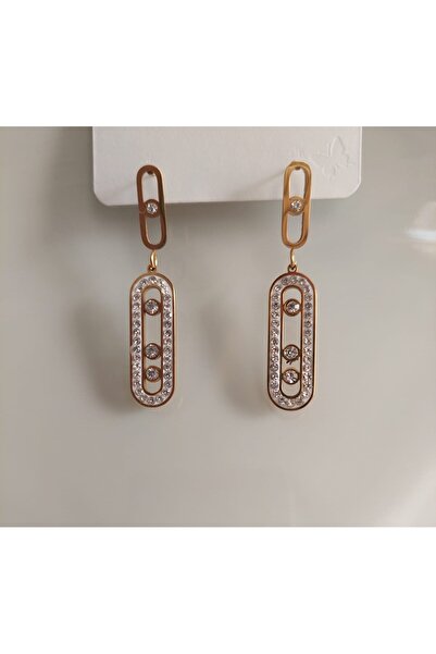 BLUNCHSTORE 316l تصميم مخصص أقراط مشبك ورق حجر