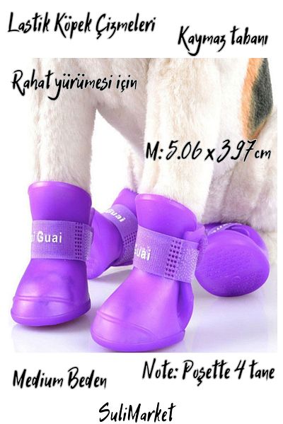 ha guai Ha-Guai Chinese Silicone Medium Size Dog Cat Waterproof Shoes