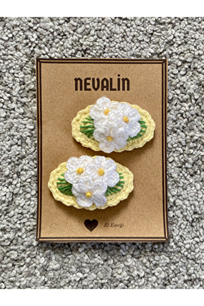Nevdusha Design مشبك تثبيت محبوك يدويًا بتفاصيل زهور