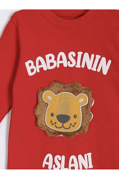 BEBEMASYA LION FIGURED, FATHER'S LION PRINTED BOY JUMPSUIT