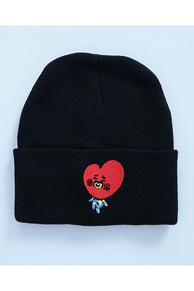 Toum Унисекс черна шапка с бродерия Küt Küt Bt21
