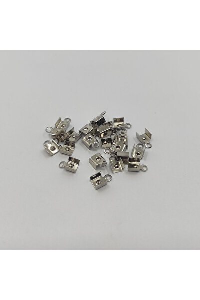 ByKolyeucum 30 Adet 9X5 MM Metal Sıkma Düğüm Kapama Kolye Bileklik Takı Klips...