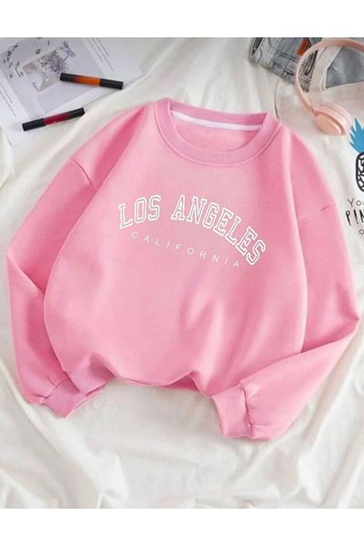 My Blog Kids Pink Los Angeles Crew Neck Sweatshirt