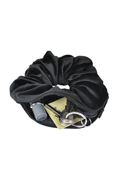 X-Perk Sporcu Saç Tokası Fermuarlı Cepli Lastikli Saç Tokası Cüzdan Saç Tokası