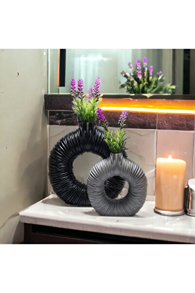 ddecco Dekoratif vazo 2 li özel tasarım Ev dekorasyonu, hediyelik,biblo