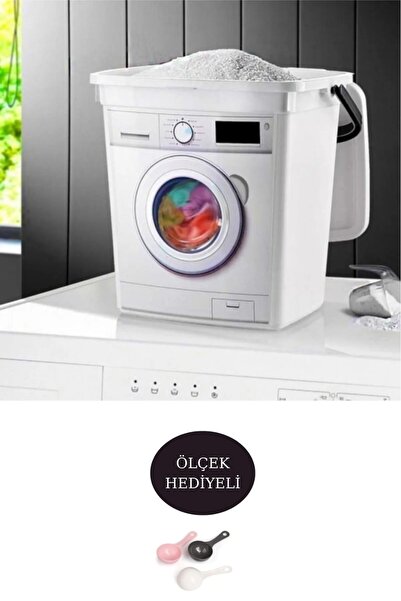 Pink Cat Kitchen Çamaşır Makinesi Görünümlü Kapaklı Deterjanlık Taşınabilir Deterjan Saklama Kutusu 6 Lt