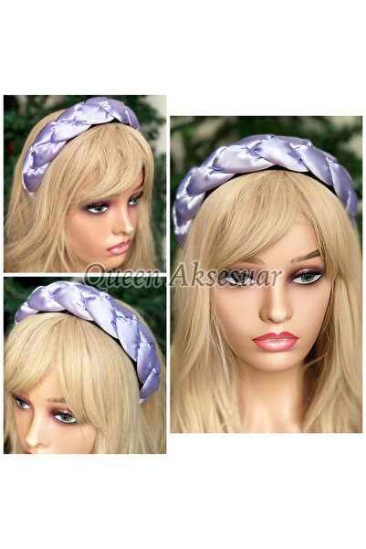 QUEEN AKSESUAR Coroană din satin cu împletitură largă, cu burete, la modă de lux, importată, coroană pentru copii, liliac violet