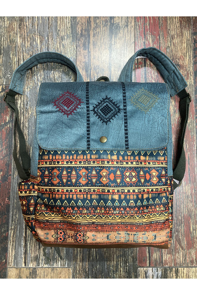 Street Bag Ethnic Authentic Bohemian Embroidery Backpack Daily Travel Camping...
