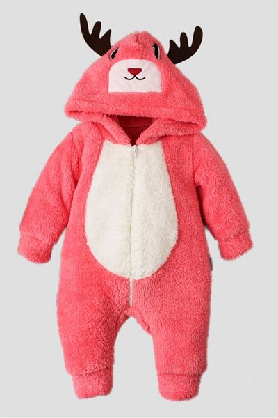 DIDuStore Cute Deer Hooded Winter Baby Rompers