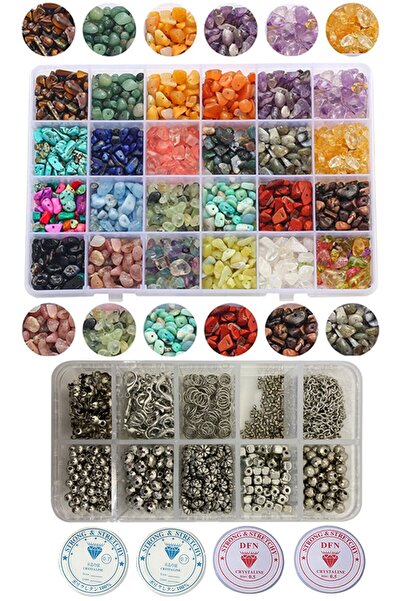 uniquehobby 7 شاكرا يوجا للطاقة - مجموعة من 24 خرزة من الحجر الطبيعي