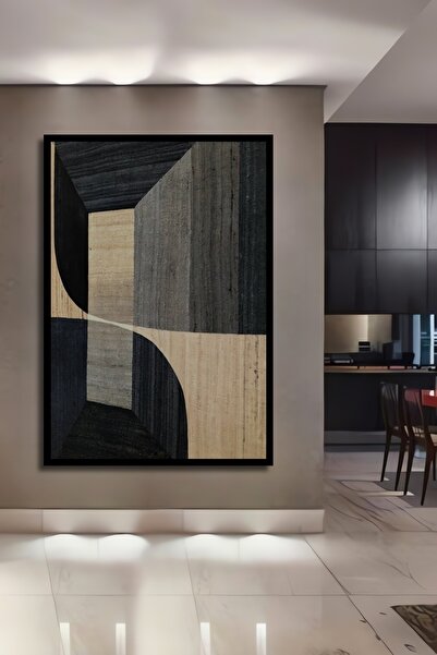 Teona Ahşap Dekoratif Modern Soyut Ahşap Tablo Çerçeve Görünümlü Dikey Duvar ...