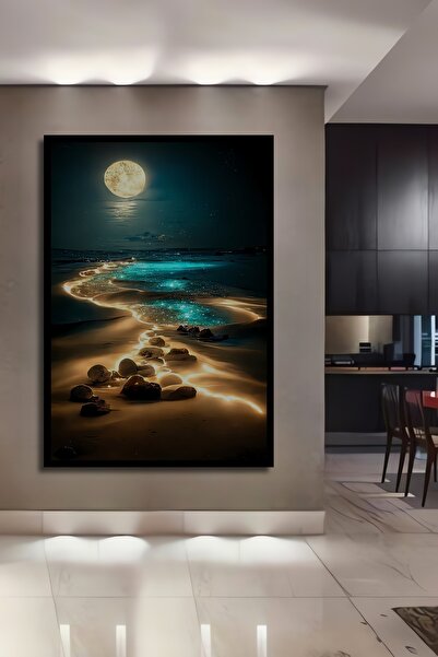 Teona Ahşap 3 Boyutlu Tropikal Doğa Manzara Temalı Ahşap Tablo Çerçeve Görünü...