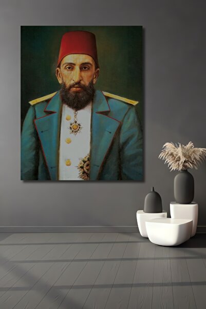 Teona Ahşap Dekoratif Dikey Sultan Abdulhamid Duvar Tablo Ahşap Dikdörtgen Tablo