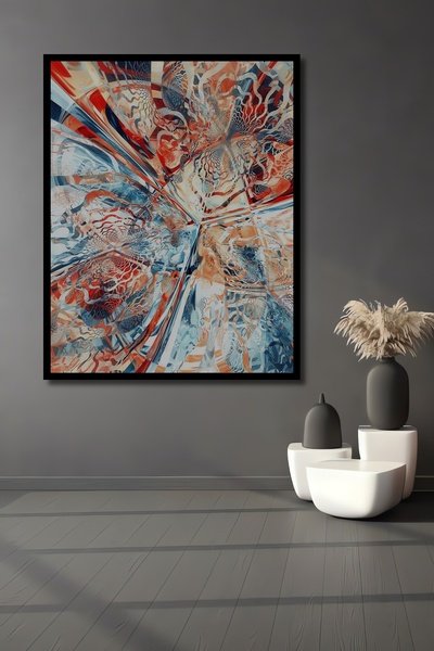 Teona Ahşap Dekoratif Büyük Boy Soyut Ahşap Tablo Tablolar Çerçeve Görünümlü ...