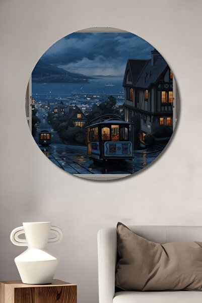 Teona Ahşap Dekoratif İstanbul Resimli Duvar Dekorasyon Ahşap Tablo Şık Yuvar...